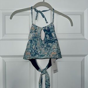 ROXY “pet softly love crop top” - halter bathing suit top (size medium)